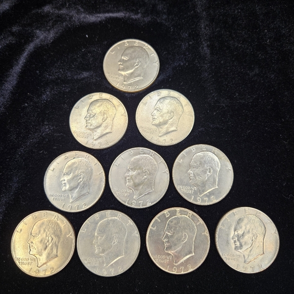 1972-D Eisenhower "Ike" Dollar Coins (Lot Of 10) - Picture 1 of 2